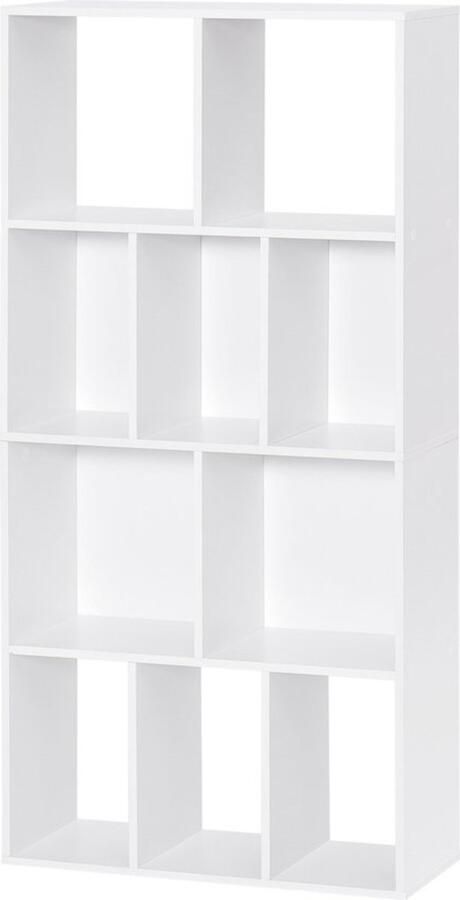 Zaltino Scandinavische Boekenkast Opbergkast of Ladderrek Spaanplaat Wit 60x20x120 cm