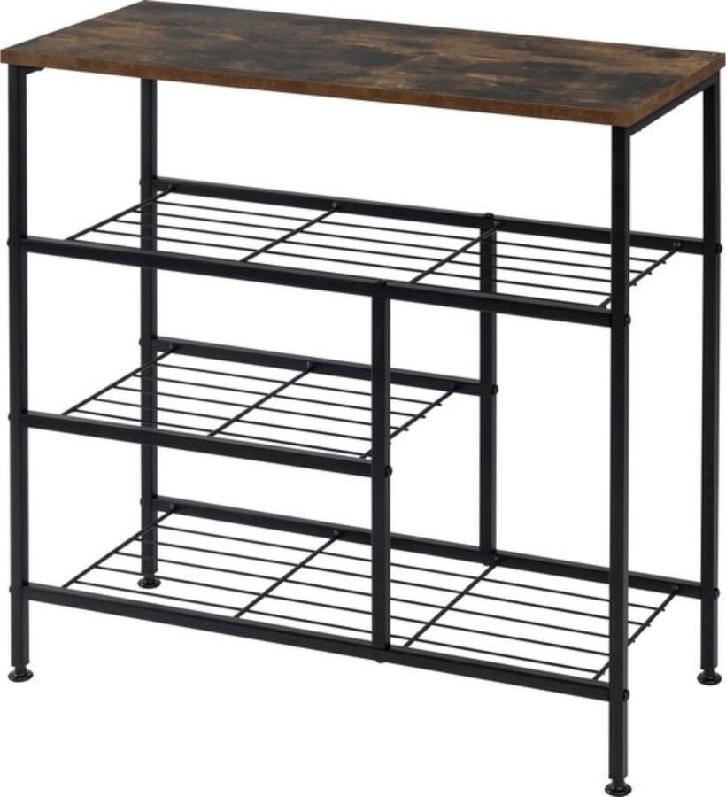 Zaltino Schoenenrek Vintage Hout & Metaal Compact Ontwerp 70x30x71 cm