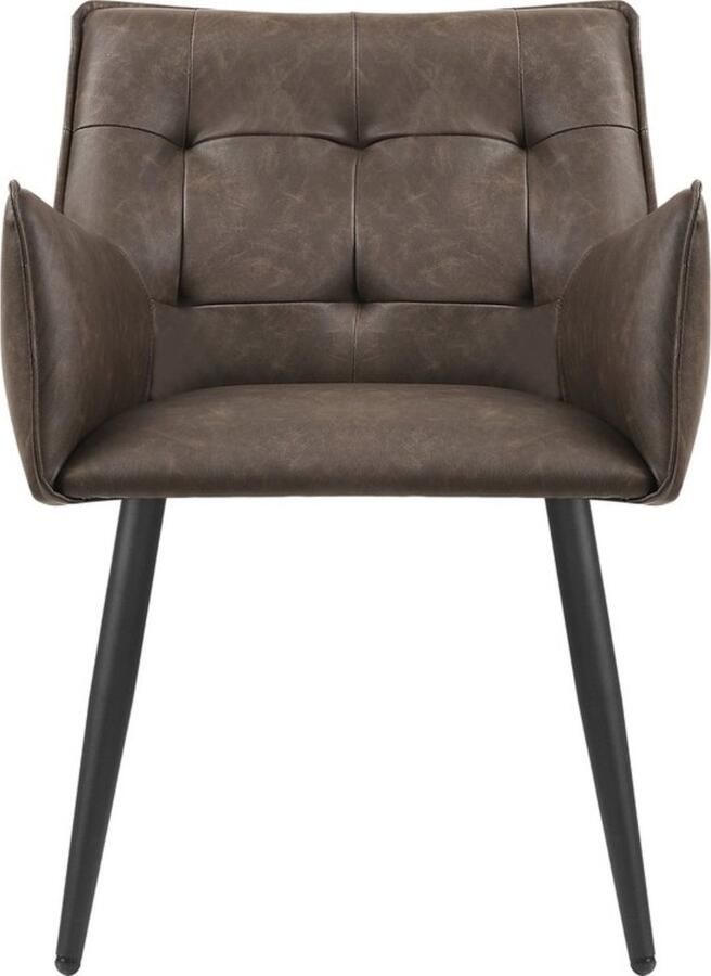 Zaltino Set van 2 Kunstlederen Eetkamerstoelen Lichtbruin Ergonomisch en Stijlvol Design