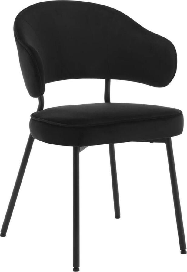 Zaltino Set Van 2 Velvet Eetkamerstoelen Ergonomisch & Comfortabel Zwart