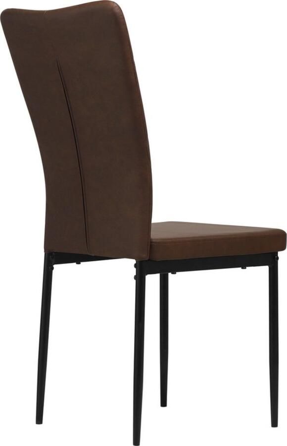 Zaltino Set Van 4 Kunstlederen Eetkamerstoelen Donkerbruin Stijlvol en Comfortabel