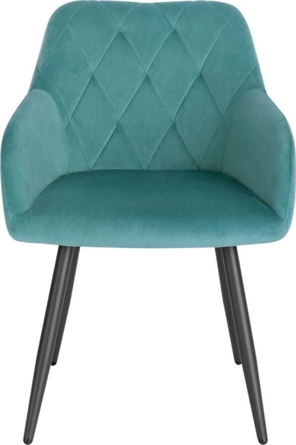 Zaltino Set Van 4 Velvet Eetkamerstoelen Ergonomisch & Comfortabel Turquoise