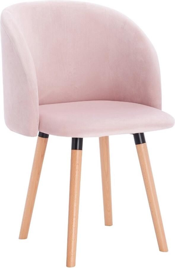 Zaltino Set Van 4 Velvet Eetkamerstoelen Ergonomisch Gestoffeerd Roze