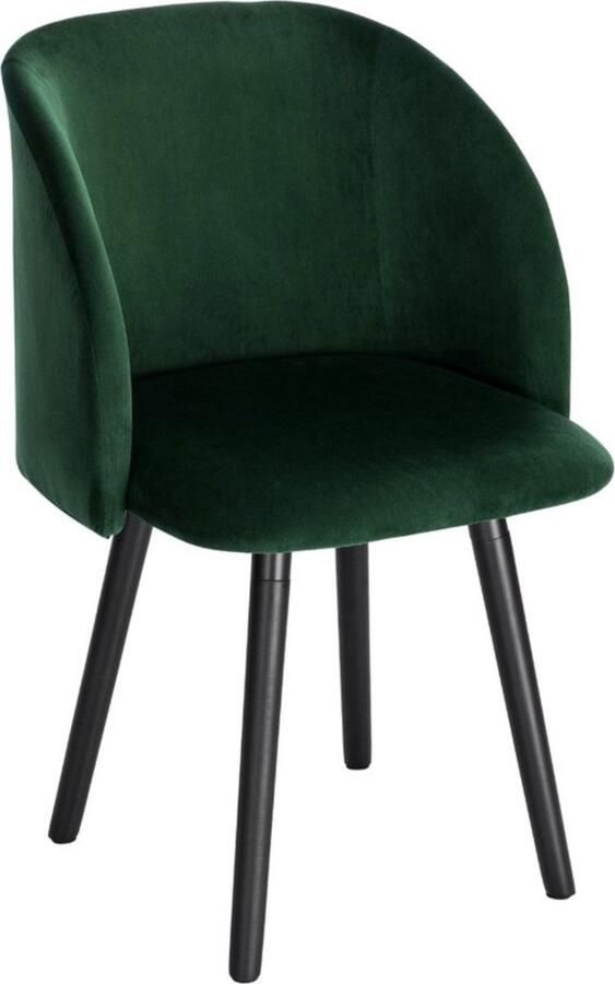 Zaltino Set van 4 Velvet Eetkamerstoelen Gestoffeerd Ergonomisch Groen