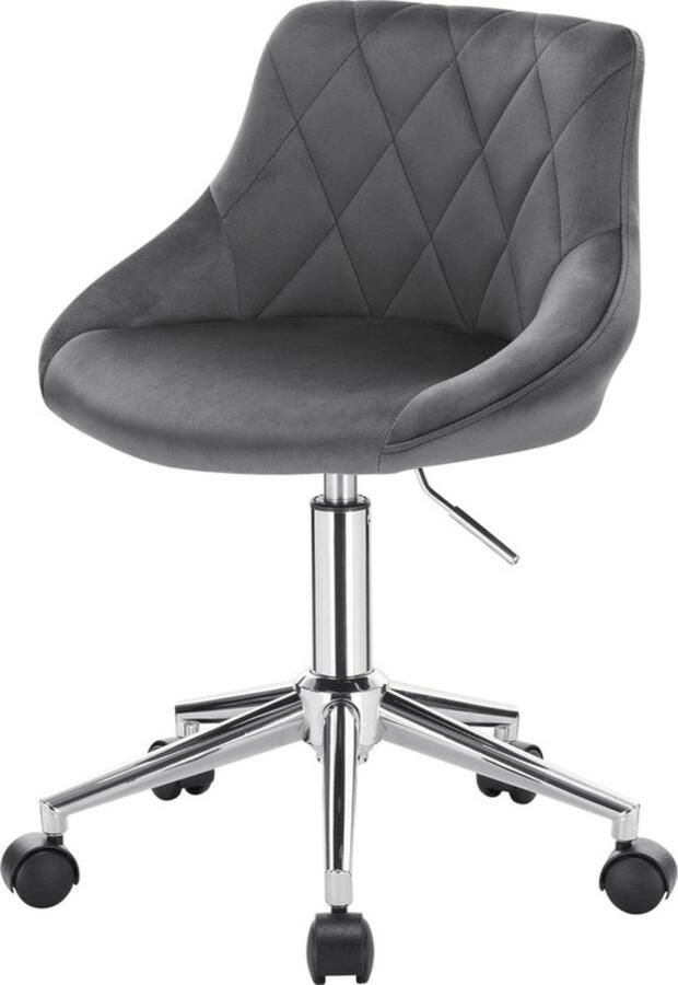 Zaltino Stijlvolle Kantoorstoel Velvet Bureaustoel Voor Volwassenen Donkergrijs