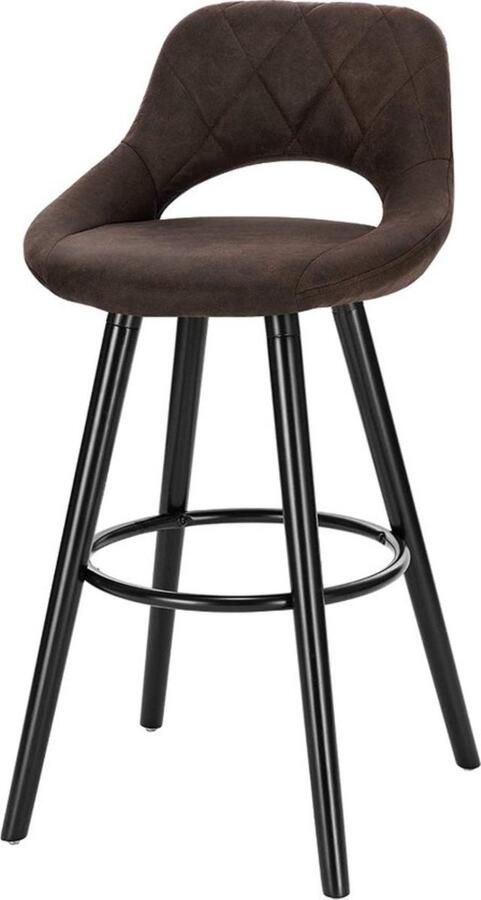 Zaltino Stoffen Barkruk Met Rugleuning Modern Keukenkruk Bruin