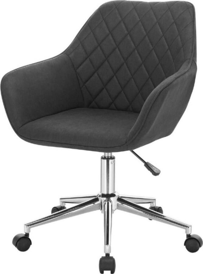 Zaltino Stoffen Bureaustoel Met Armleuning In Hoogte Verstelbaar Antraciet Design