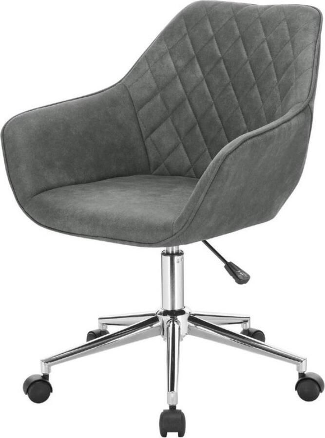 Zaltino Stoffen Bureaustoel Met Armleuning In Hoogte Verstelbaar Donkergrijs Design