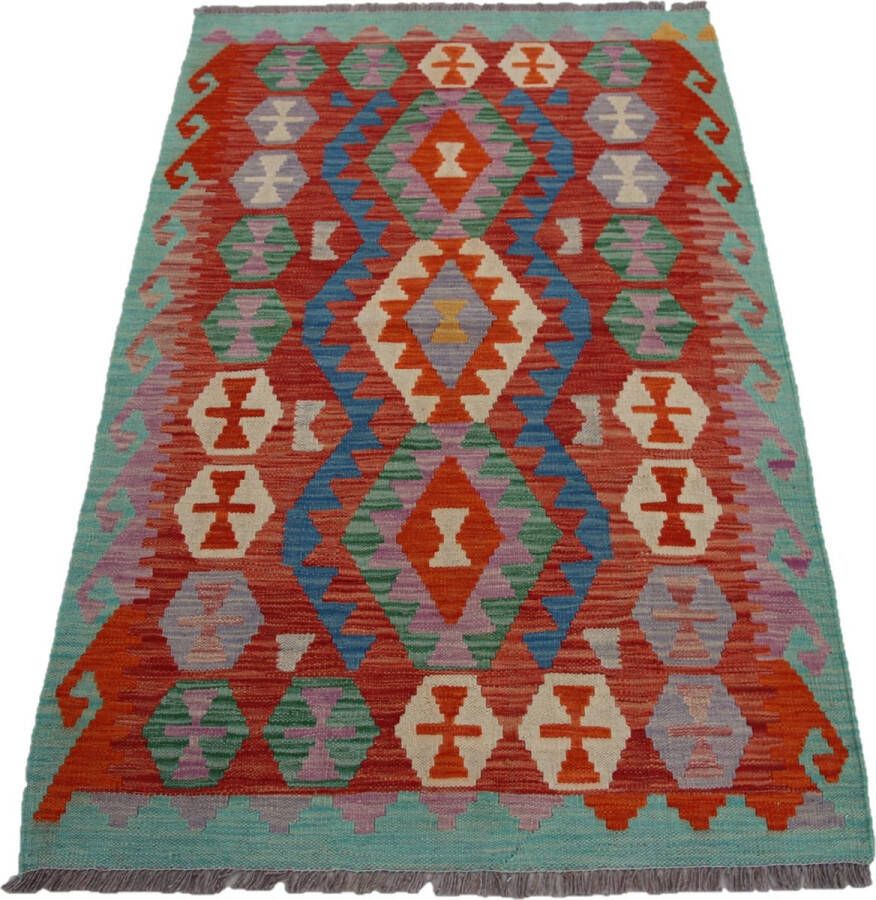 Zargar Rugs Kelim vloerkleed 100x164 Kelim tapijt Oosters vloerkleed 100% wol Handgeweven