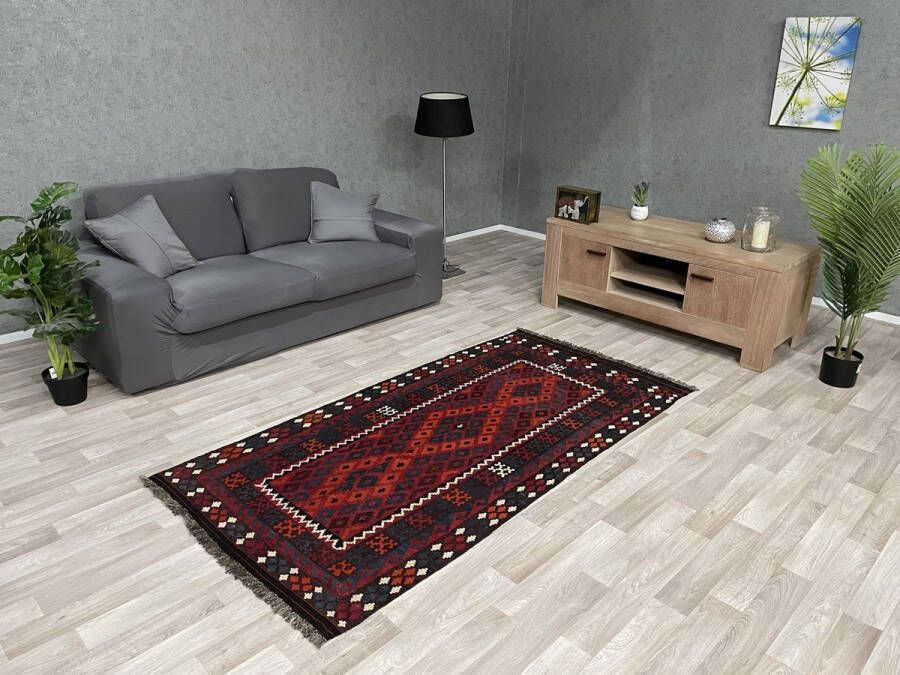 Zargar Rugs Kelim vloerkleed 101x209 Kelim tapijt Oosters vloerkleed 100% wol Handgeweven