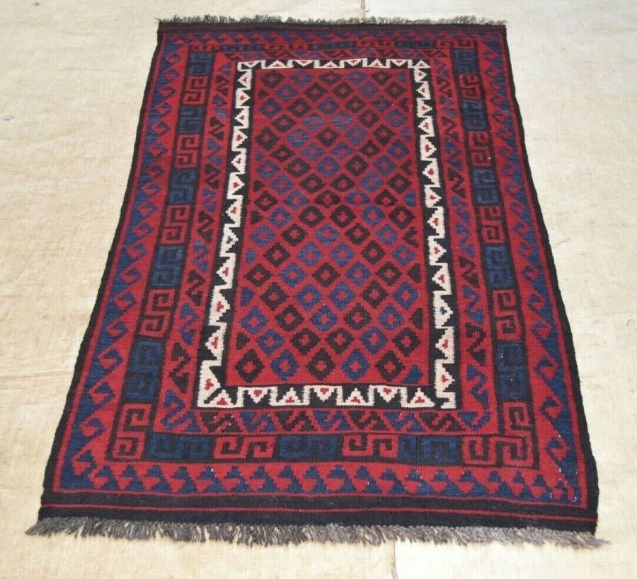 Zargar Rugs Kelim vloerkleed 102x196 Kelim tapijt Oosters vloerkleed 100% wol Handgeweven