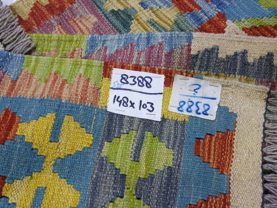 Zargar Rugs Kelim vloerkleed 103x148 Kelim tapijt Oosters vloerkleed 100% wol Handgeweven