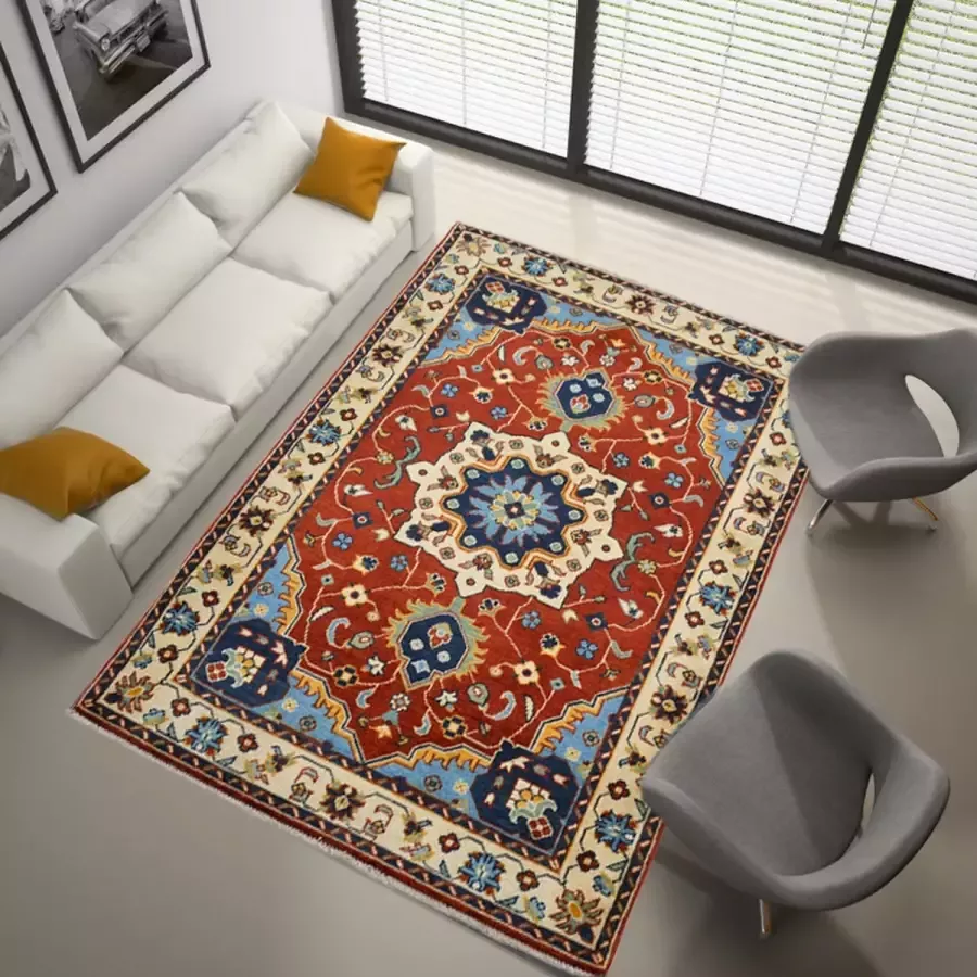 Zargar Rugs Kelim vloerkleed 104x151 Kelim tapijt Oosters vloerkleed 100% wol Handgeweven