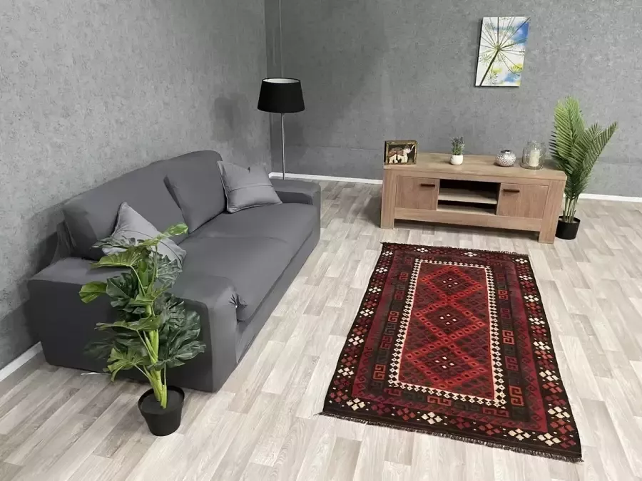 Zargar Rugs Kelim vloerkleed 105x195 Kelim tapijt Oosters vloerkleed 100% wol Handgeweven