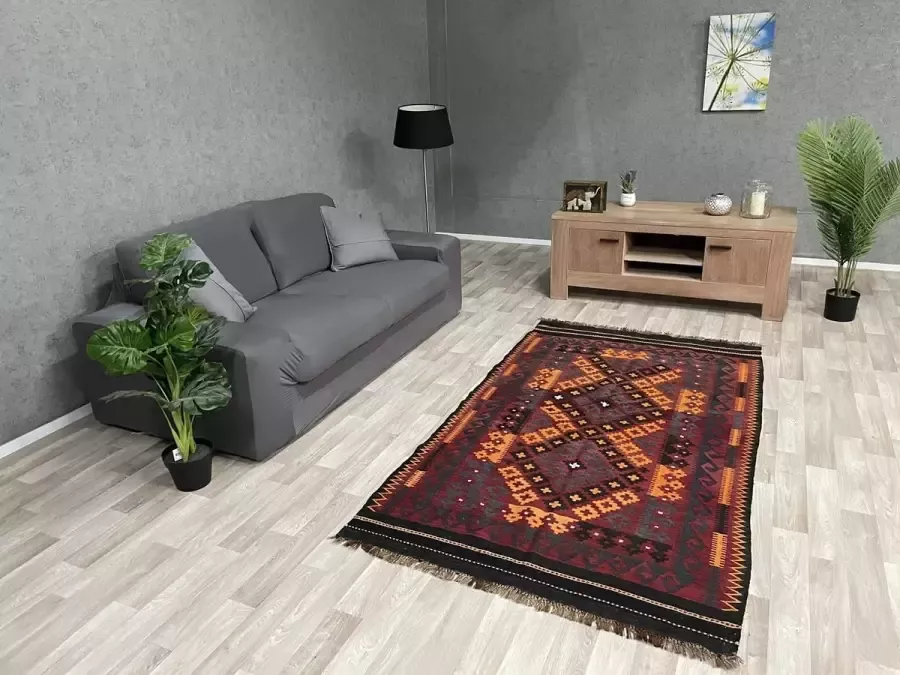 Zargar Rugs Kelim vloerkleed 115x212 Kelim tapijt Oosters vloerkleed 100% wol Handgeweven