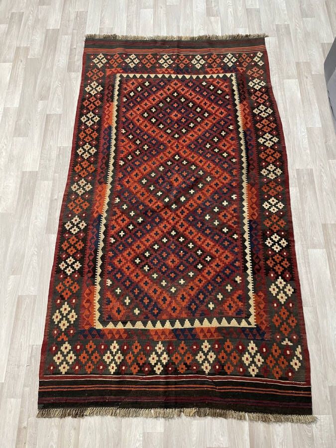 Zargar Rugs Kelim vloerkleed 116x239 Kelim tapijt Oosters vloerkleed 100% wol Handgeweven