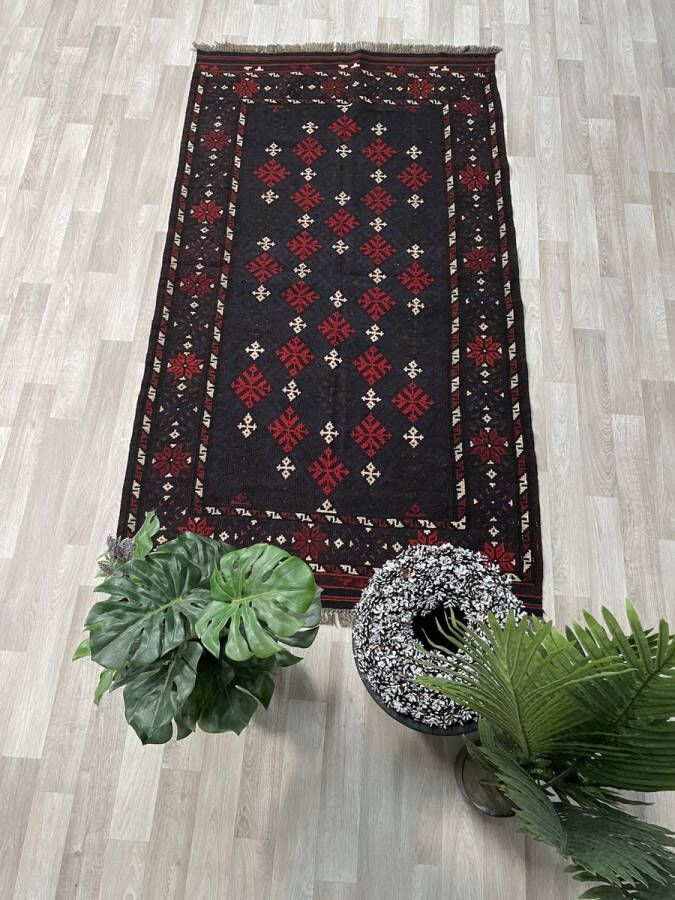 Zargar Rugs Kelim vloerkleed 118x210 Kelim tapijt Oosters vloerkleed 100% wol Handgeweven