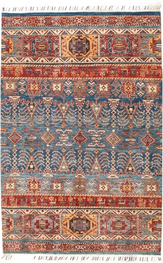 Zargar Rugs Kelim vloerkleed 127x193 Kelim tapijt Oosters vloerkleed 100% wol Handgeweven