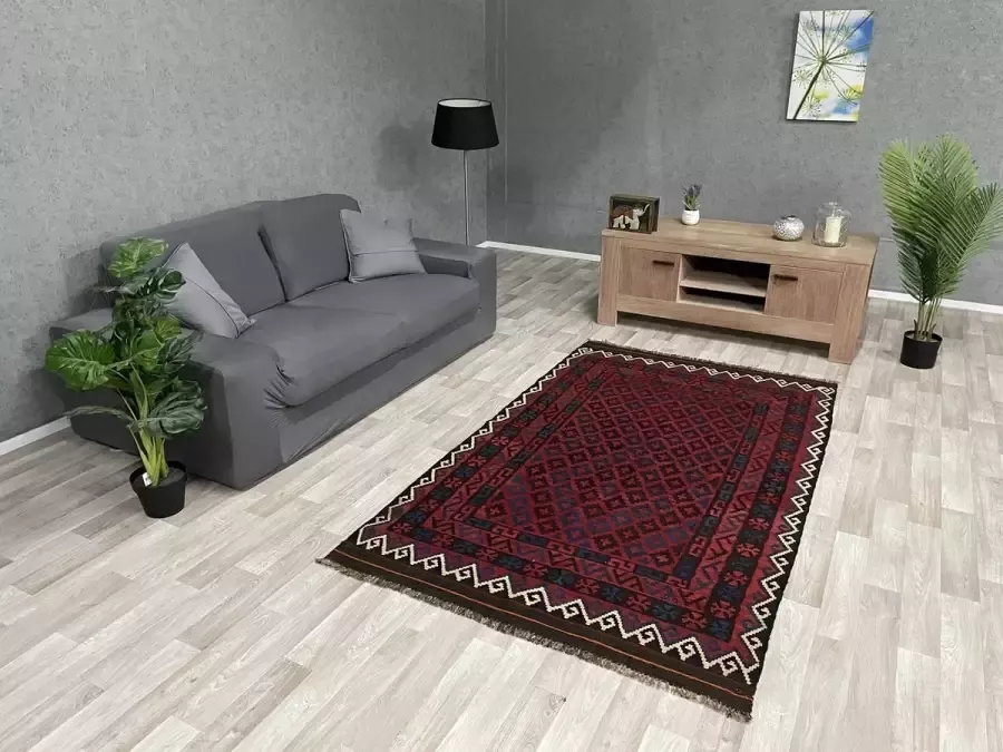 Zargar Rugs Kelim vloerkleed 128x217 Kelim tapijt Oosters vloerkleed 100% wol Handgeweven