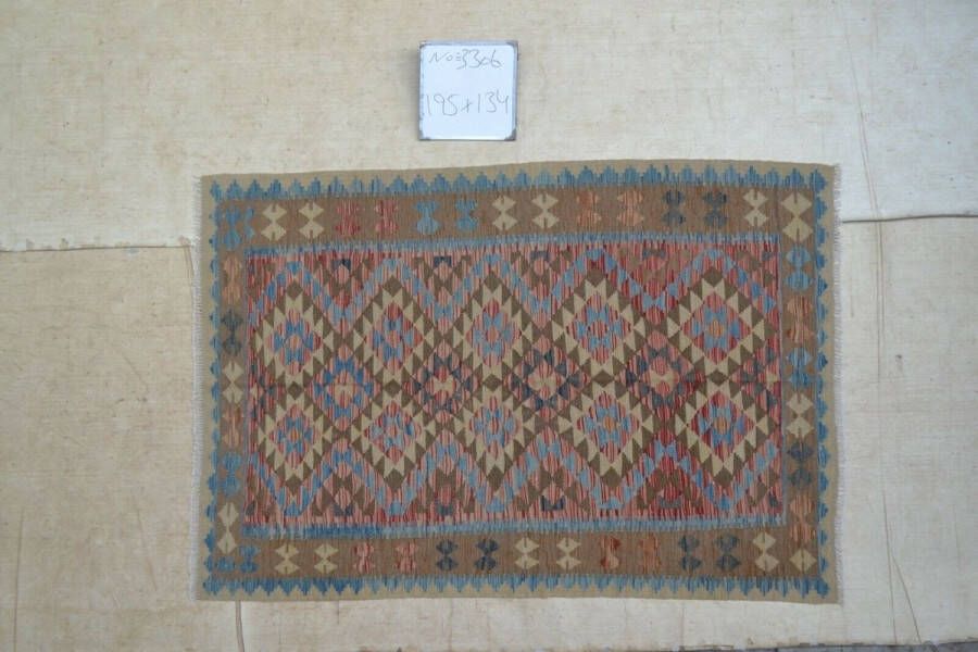 Zargar Rugs Kelim vloerkleed 134x195 Kelim tapijt Oosters vloerkleed 100% wol Handgeweven