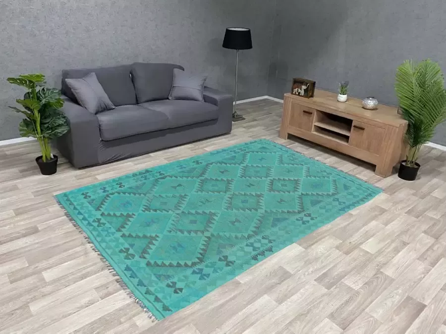 Zargar Rugs Kelim vloerkleed 140x203 Kelim tapijt Oosters vloerkleed 100% wol Handgeweven