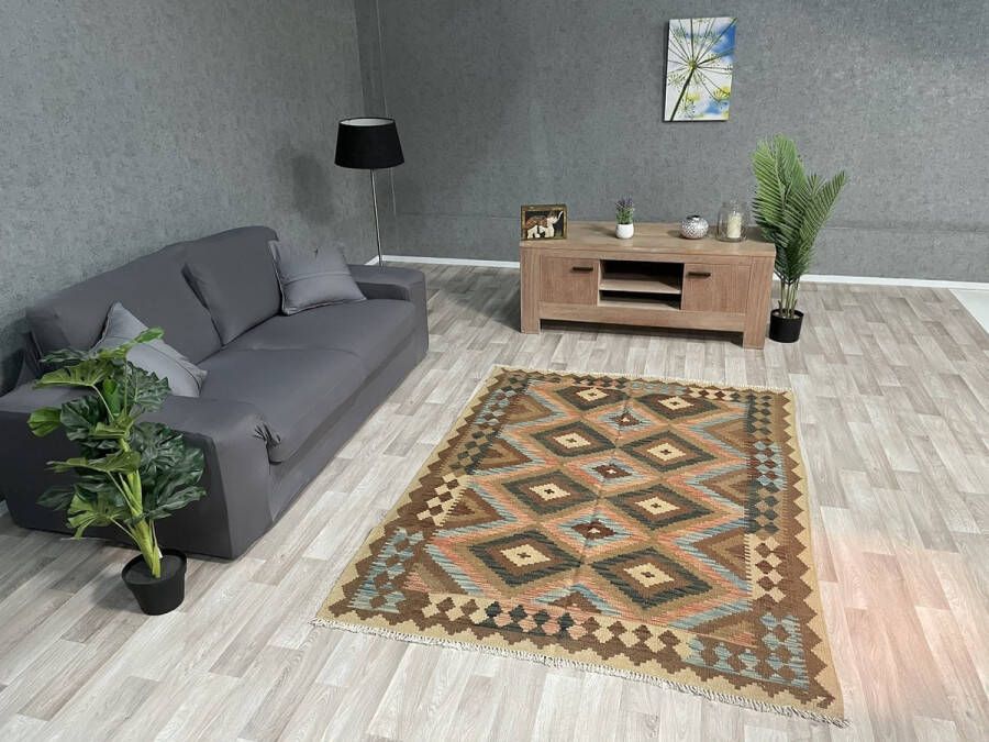 Zargar Rugs Kelim vloerkleed 144x195 Kelim tapijt Oosters vloerkleed 100% wol Handgeweven