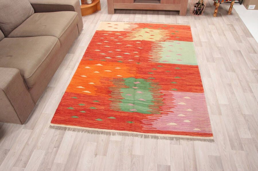 Zargar Rugs Kelim vloerkleed 144x212 Kelim tapijt Oosters vloerkleed 100% wol Handgeweven