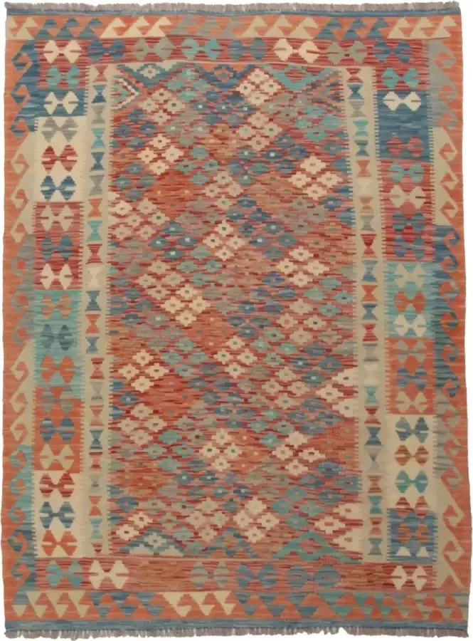 Zargar Rugs Kelim vloerkleed 145x195 Kelim tapijt Oosters vloerkleed 100% wol Handgeweven