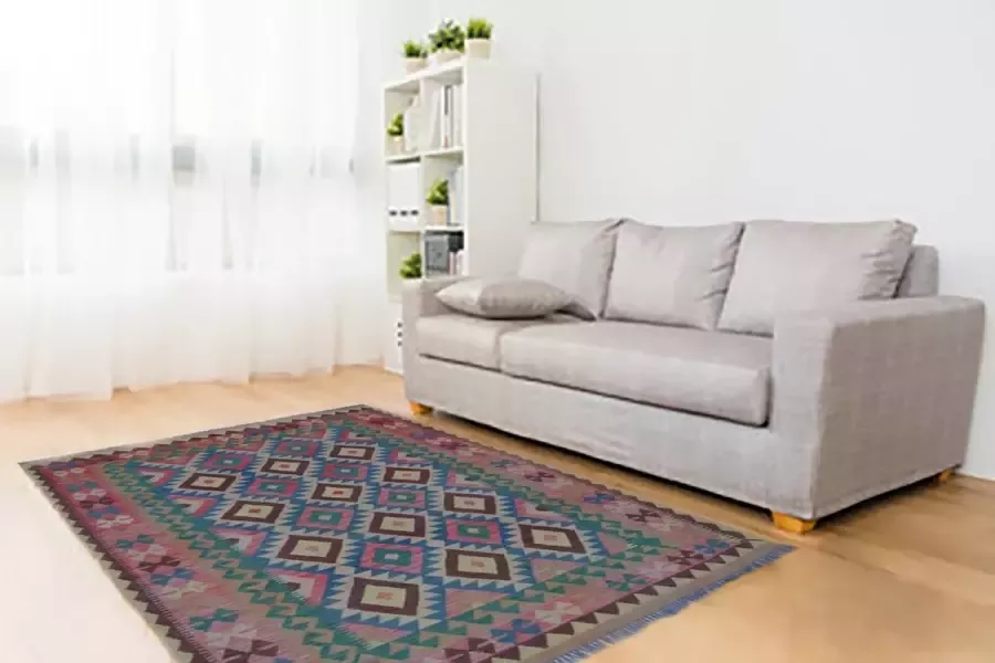 Zargar Rugs Kelim vloerkleed 145x213 Kelim tapijt Oosters vloerkleed 100% wol Handgeweven