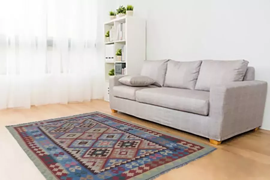 Zargar Rugs Kelim vloerkleed 147x212 Kelim tapijt Oosters vloerkleed 100% wol Handgeweven