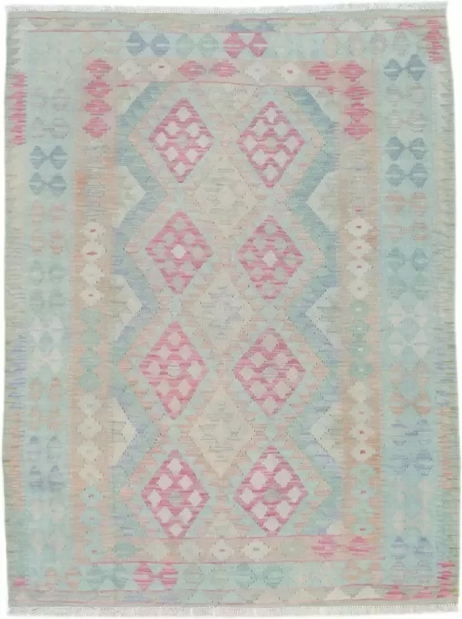 Zargar Rugs Kelim vloerkleed 148x198 Kelim tapijt Oosters vloerkleed 100% wol Handgeweven