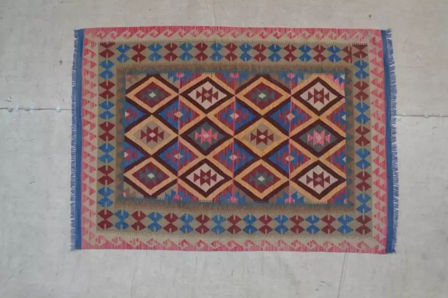 Zargar Rugs Kelim vloerkleed 148x208 Kelim tapijt Oosters vloerkleed 100% wol Handgeweven