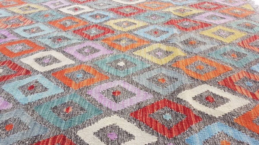 Zargar Rugs Kelim vloerkleed 149x196 Kelim tapijt Oosters vloerkleed 100% wol Handgeweven