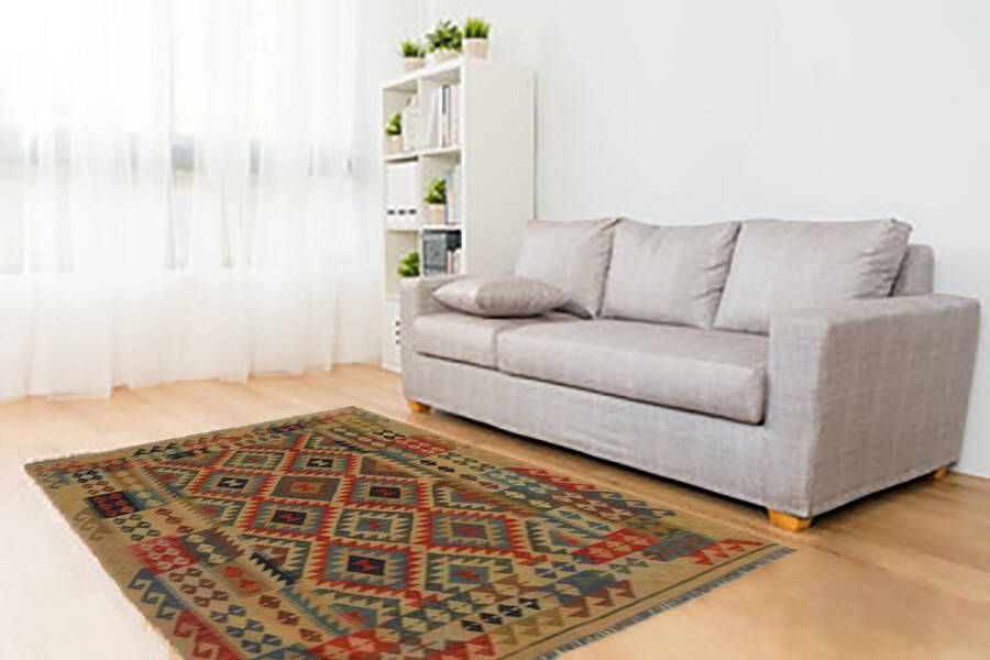 Zargar Rugs Kelim vloerkleed 149x203 Kelim tapijt Oosters vloerkleed 100% wol Handgeweven