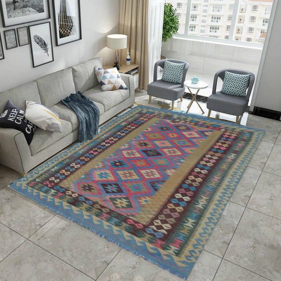 Zargar Rugs Kelim vloerkleed 150x246 Kelim tapijt Oosters vloerkleed 100% wol Handgeweven