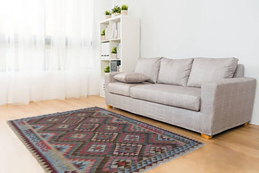 Zargar Rugs Kelim vloerkleed 151x245 Kelim tapijt Oosters vloerkleed 100% wol Handgeweven