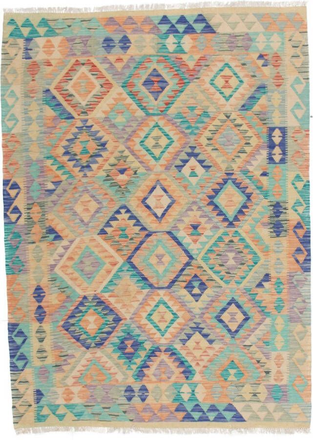 Zargar Rugs Kelim vloerkleed 152x210 Kelim tapijt Oosters vloerkleed 100% wol Handgeweven