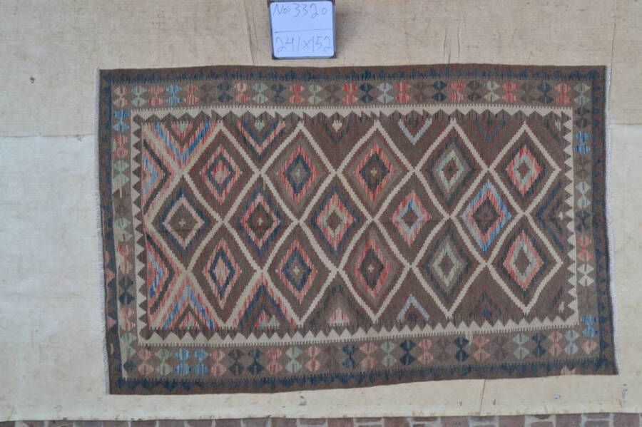 Zargar Rugs Kelim vloerkleed 152x241 Kelim tapijt Oosters vloerkleed 100% wol Handgeweven