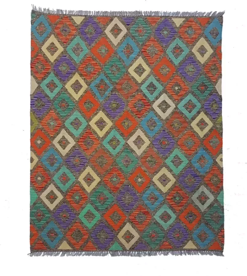 Zargar Rugs Kelim vloerkleed 153x197 Kelim tapijt Oosters vloerkleed 100% wol Handgeweven