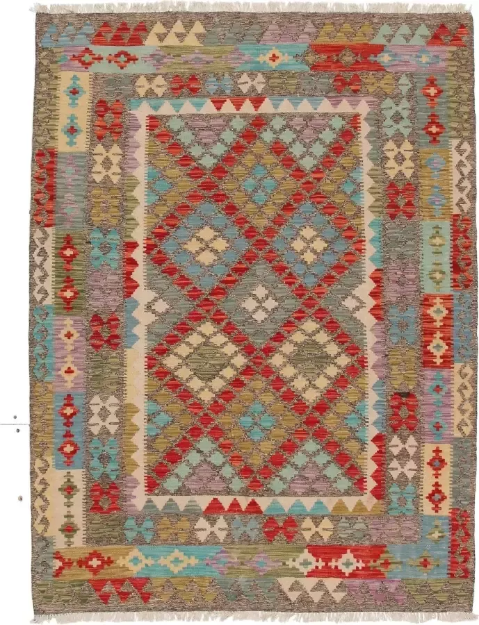 Zargar Rugs Kelim vloerkleed 153x203 Kelim tapijt Oosters vloerkleed 100% wol Handgeweven