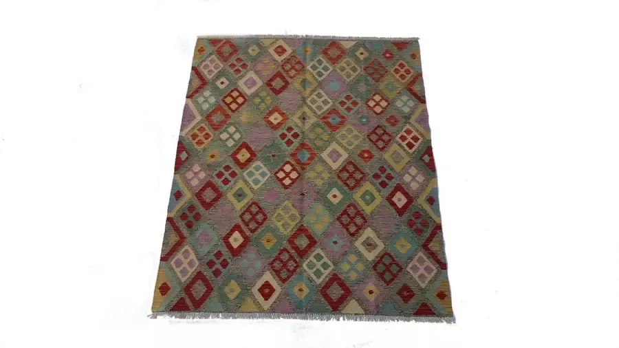 Zargar Rugs Kelim vloerkleed 154x194 Kelim tapijt Oosters vloerkleed 100% wol Handgeweven