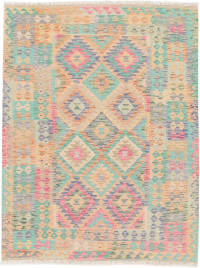 Zargar Rugs Kelim vloerkleed 155x200 Kelim tapijt Oosters vloerkleed 100% wol Handgeweven