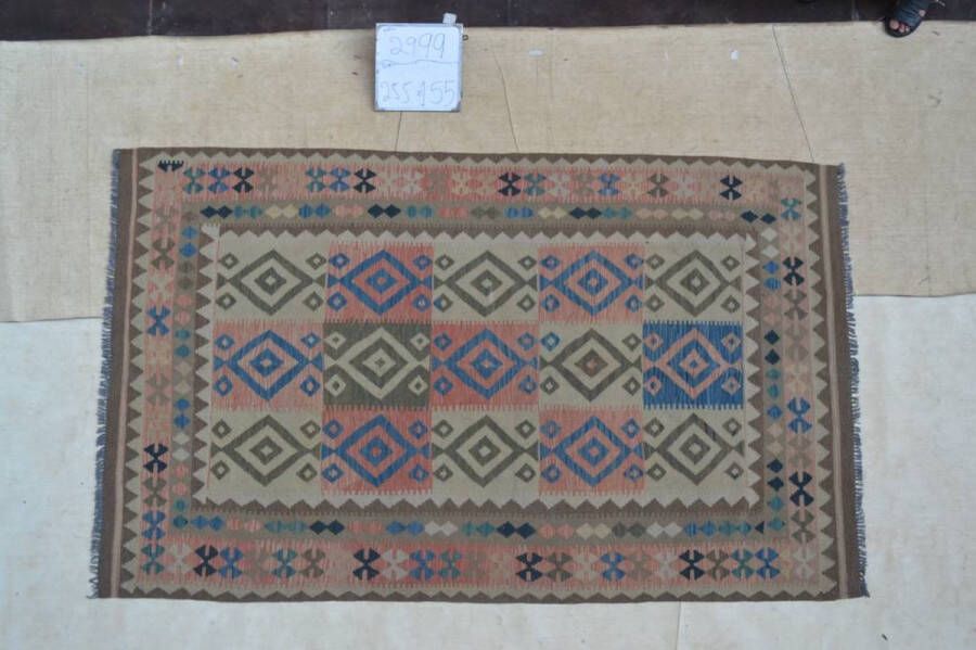 Zargar Rugs Kelim vloerkleed 155x255 Kelim tapijt Oosters vloerkleed 100% wol Handgeweven