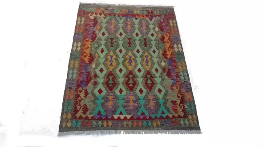 Zargar Rugs Kelim vloerkleed 156x201 Kelim tapijt Oosters vloerkleed 100% wol Handgeweven