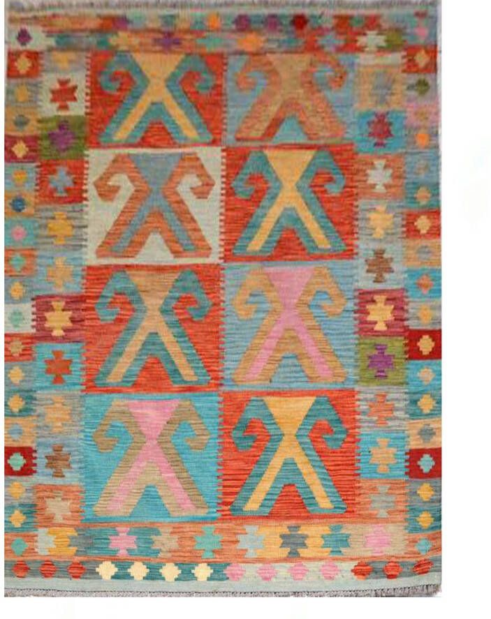 Zargar Rugs Kelim vloerkleed 156x205 Kelim tapijt Oosters vloerkleed 100% wol Handgeweven