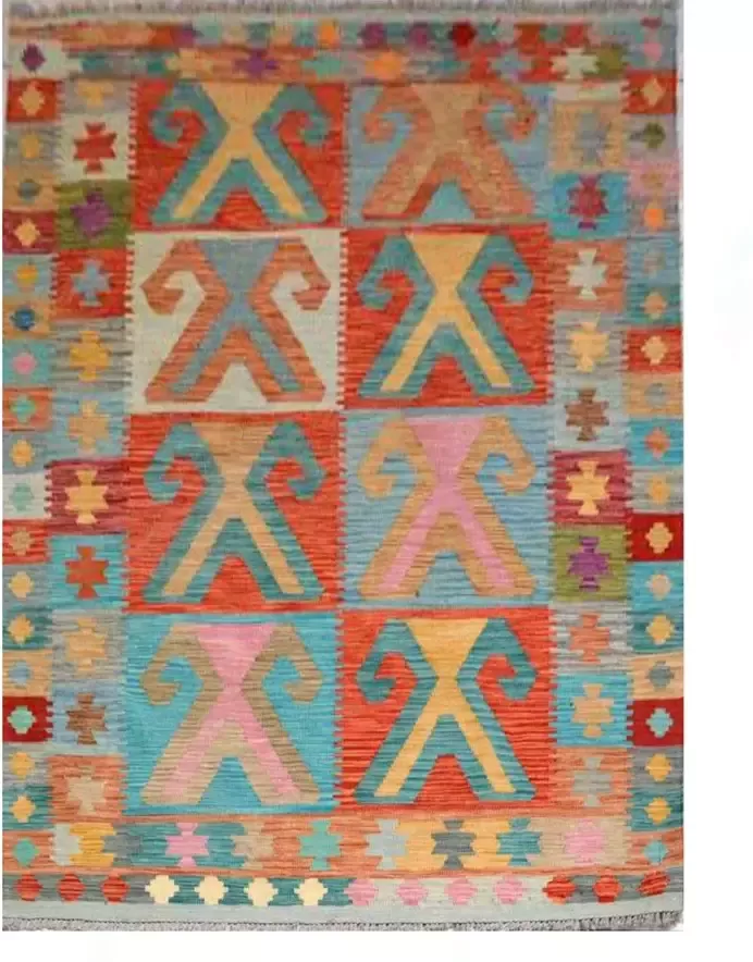 Zargar Rugs Kelim vloerkleed 156x205 Kelim tapijt Oosters vloerkleed 100% wol Handgeweven