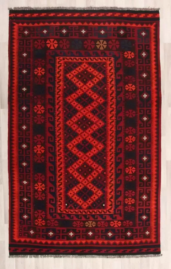 Zargar Rugs Kelim vloerkleed 157x254 Kelim tapijt Oosters vloerkleed 100% wol Handgeweven