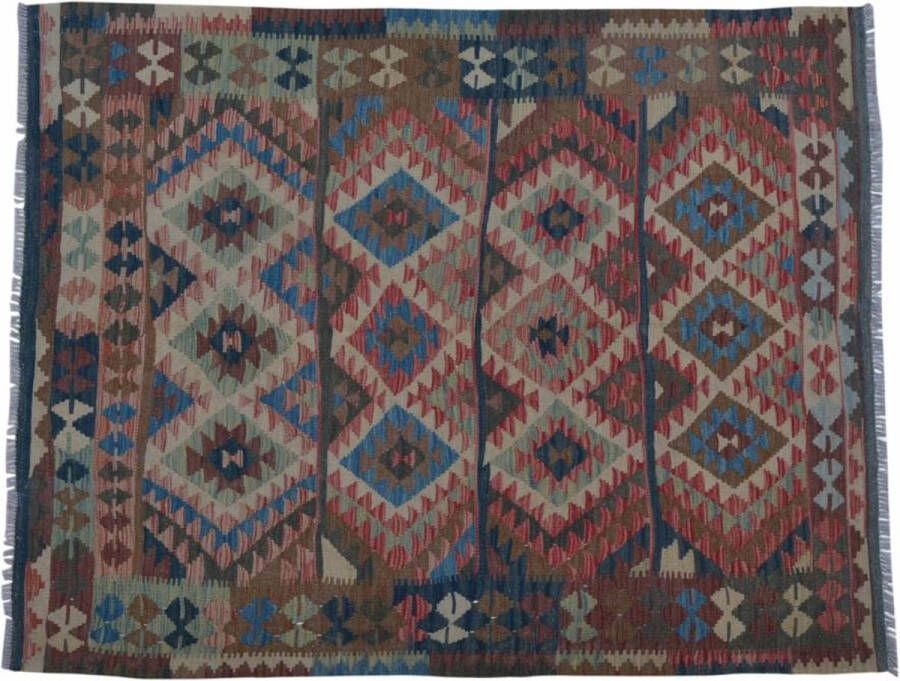 Zargar Rugs Kelim vloerkleed 159x202 Kelim tapijt Oosters vloerkleed 100% wol Handgeweven