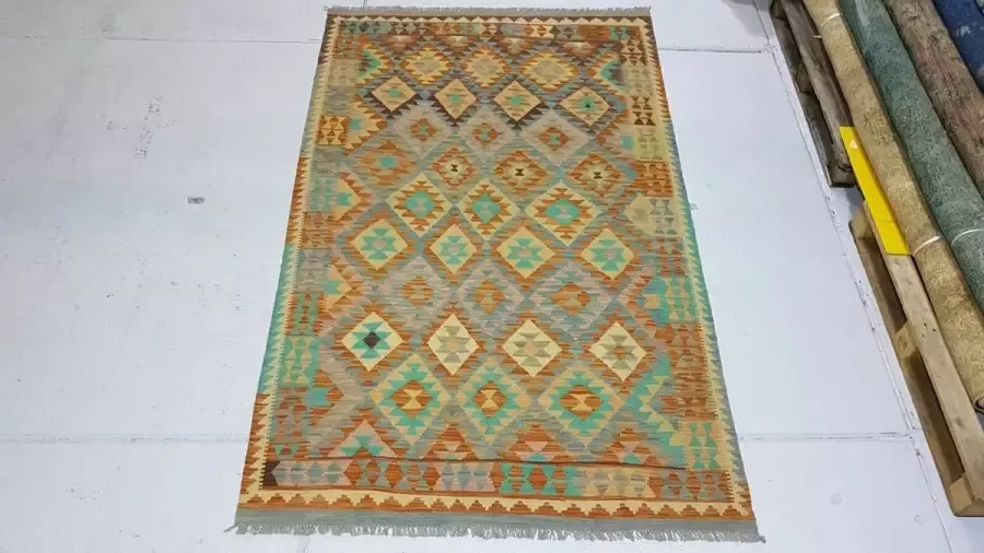 Zargar Rugs Kelim vloerkleed 159x255 Kelim tapijt Oosters vloerkleed 100% wol Handgeweven