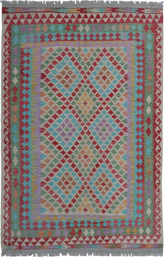 Zargar Rugs Kelim vloerkleed 163x245 Kelim tapijt Oosters vloerkleed 100% wol Handgeweven